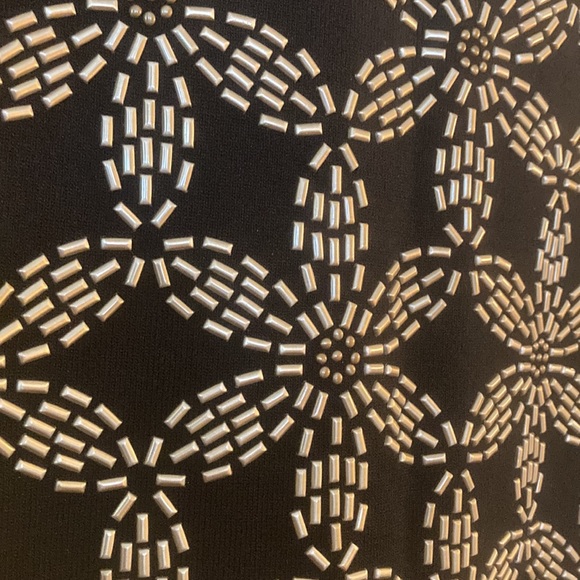 👗 MICHAEL Michael Kors XS Black Sleeveless Beaded Floral Fitted Dress Stunning! - Picture 3 of 11